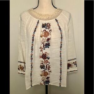 Love Sam 100% cotton blouse with embroidery